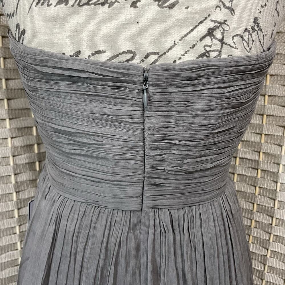 J.Crew Nadia Silk Chiffon Strapless Dress Size 6 Gray Weddings & Parties NEW - Picture 6 of 12